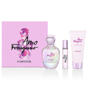 ESTUCHE DAMA.  AMO FERRAGAMO FLOWERFUL 3PCS 100ML